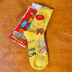 McDonald's Yellow Grinch Meal Character Socks